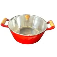 Panela Caçaroças Rosa, Vermellha, Pretos, Branca de alumínio batido grosso com tampas de alumínio Varios tamanhos