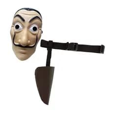 Kit La Casa Cosplay  Filme  Cinto Máscara Festa Anime Fantasia Halloween Carnaval Promoção 03 Peças