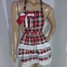 Avental Caipira Cadrez Lindo Jardineira Presente Festa Junina Roupa Oferta