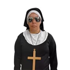Kit Freira 04 peças Gola, Acessório cabeça, Cruz e Óculos Festa Temática Halloween Cosplay Anime Oferta