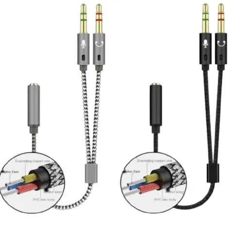 Adaptador P3 x P2 Para Pc Fone E Microfone Duplo Reforçado