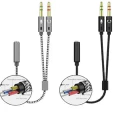 Adaptador P3 x P2 Para Pc Fone E Microfone Duplo Reforçado