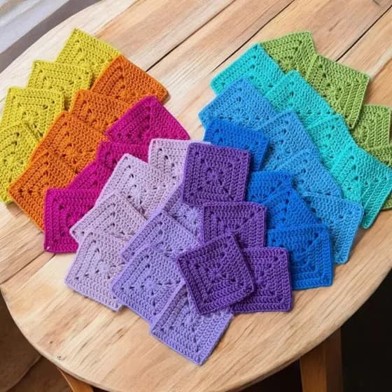 kit 20 quadradinhos de crochê squere opção: lã (para inverno)ou linha