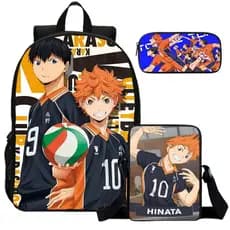 Kit Escolar Mochila, Lancheira e Estojo Anime Haikyuu - Personalizados, Estampa Premium