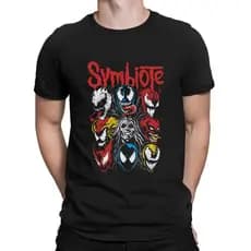 Camiseta Symbiote Venom Carnificina 100% Algodão Unissex Marvel T-Shirt Estampada Masculino Feminino