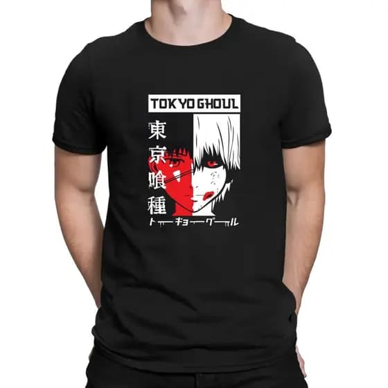 Camiseta Tokyo Ghoul Kaneki 100% Algodão Unissex T-Shirt Anime Geek Estampada Masculino Feminino