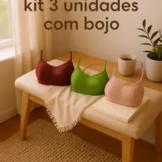Kit Com 3 Tops Fitness Com Alcinha - Top COM BOJO Perfeito Para Academia - Direto da Fábrica - Envio Imediato - Cropped
