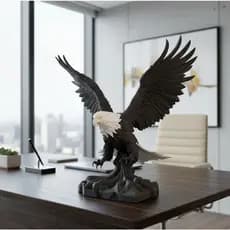 Estatueta Decorativa Águia Liderança Escritório Estante Rack Mesa Luxo