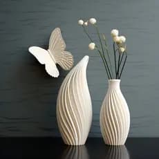 2 Vasos Decorativo Borboleta Moderno Escritório Luxo Mesa Sala Elegante