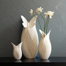 3 Vasos Borboleta Decoração Moderno Luxo Escritório Mesa Sala Elegante