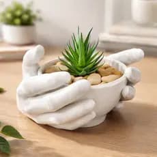 Vaso Decorativo Cachepô Mãos decoração Minimalista Planta Luxo