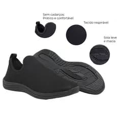 Tênis Ortopédico Slip On Calce Facil Palmilha De Gel Esporão Esportivo Academia Promoção