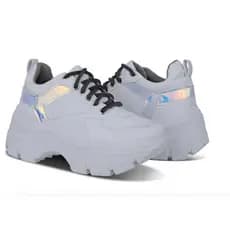 Tênis Sneaker Branco Furta Cor Plataforma Tratorada Borracha e Nylon Promoção Treino