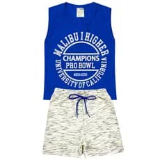 Conjunto de Verão Infantil e Juvenil Menino Masculino 1 ao 14