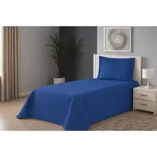 Kit Colcha Cobre Leito 2 Peças Azul Solteiro Promoção Colcha Menina Menino Protetor Colchão