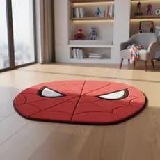 Tapete Grande Pelúcia Homem Aranha Quarto Infantil Super Herói Decorativo Antiderrapante Toque Macio