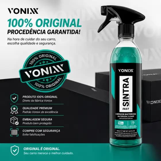 Sintra Vonixx Bactericida Flotador Ph Balanceado 500ml Limpeza Interna Veicular Bancos Forros De Portas Painéis Tapetes
