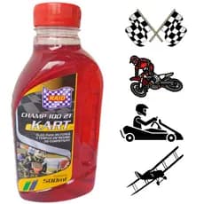 Oleo 2 Tempos Competiçao Kart Motocicleta Mobylete Aeromodelismo Raid Champ 100 500ml