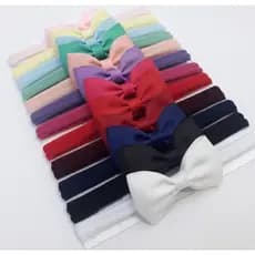 Kit 12 Faixas/Tiaras de cabelo para bebê Laço Gravatinha Simples