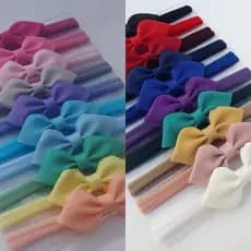 Kit 20 Faixas/Tiaras de cabelo para bebê Gravatinha Folha