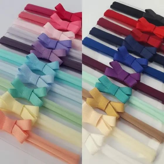 Kit 20 Faixas/Tiaras de cabelo para bebê Mini Gravatinha Cruzado
