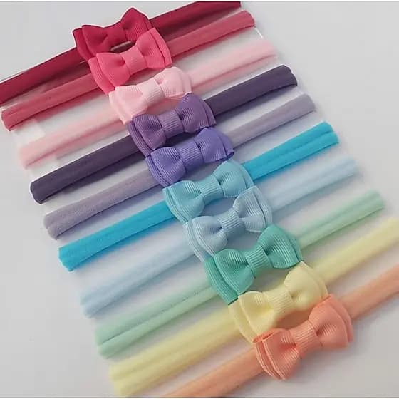 Faixa/Tiara de cabelo para bebê Laço Mini Gravatinha Duplo - Unidade