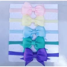 Kit 5 Faixas/Tiaras de cabelo para bebê Laço Gravatinha com pontas