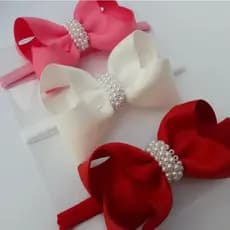 Faixa/Presilha de cabelo para bebê Laço Boutique Bordado UNIDADE