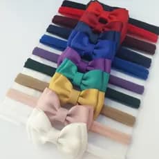 Kit 10 Faixas/Tiaras de cabelo para bebê Laço Gravatinha Duplo