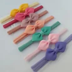 Faixa/Presilha de cabelo para bebê Laço Gravatinha Folha - Unidade