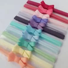 Kit 10 Faixas/Tiaras de cabelo para bebê Laço Mini Lacinho Cruzado