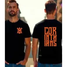 Camisa Camiseta Unissex Corinthians Lançamento Time Futebol Timão Laranja 100% Algodão Premium  Adulto