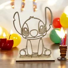Kit 10 Centro De Mesa Para Festa E Decoração Stitch em Mdf Crú
