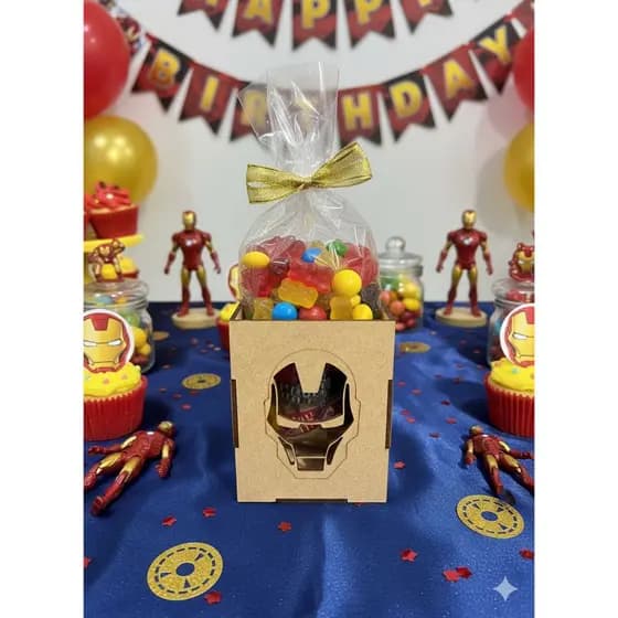 Kit 10 Cachepot Homem de Ferro Mdf Crú Lembrancinha Aniversário