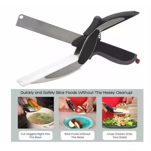 Fatiadora Tesoura De Alimentos Smart Cutter 2 Em 1 Cortador