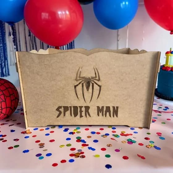 Caixa Porta Presentes Homem Aranha Mdf Para Decoração Enfeite Festas