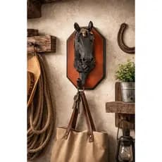 Cabide Cabeça de Cavalo com 1 Pino em Resina – Gancho Decorativo Country Rústico Parede