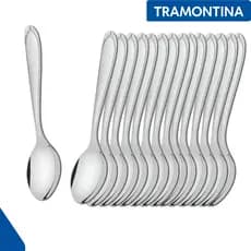 12 colheres colher de sobremesa laguna aço inox tramontina