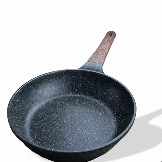 Frigideira Antiaderente de Alumínio Revestimento Cerâmico Premium Funda Cabo Madeira 28cm 26cm 24cm