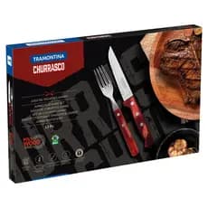 Jogo de talheres jumbo tramontina churrasco polywood 12 peças