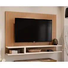 Painel Pra Tv 50 Polegadas Sala/Quarto Smart Plus MILÃO Decoração Com Prateleira e Nicho