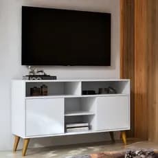 Rack 2 Portas para Sala Com Pés Retro - Várias Cores