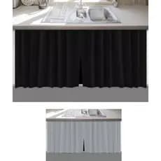 Cortina Para Pia De Cozinha Balcão Blackout Lisa 1,38x80cm