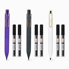 Kit Lapiseira Ponta Grossa 3.0mm Resistente Alfabetização Escolar + 2 Refis de Grafite HB com 3 Minas Cada