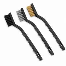 Kit Escova Mini Aço 3 Peças Limpeza Corrente Câmbio Catraca Bicicleta Manutenção Inox Latão Nylon