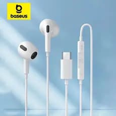 Fone De Ouvido Tipo C Baseus C17 Intra-Auricular Com Microfone Para Samsung S20 S21 S22 Xiaom - Pronta Entrega