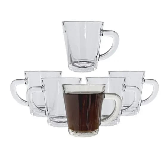 Jogo de 5 Xícaras Café em Vidro 70ml Morocco