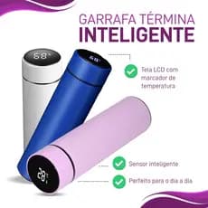 Garrafa Térmica em Aço Inox com Termômetro Digital 500ml Led
