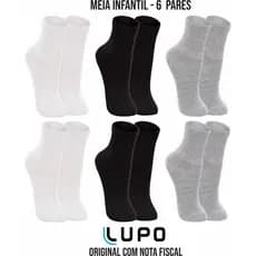 Kit 6 Pares Meias Infantil Menino Menina Lupo Cano Alto Longo