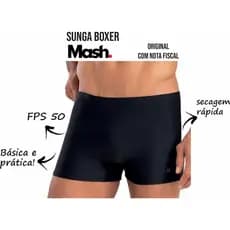 Sunga Boxer Mash lisa com bordado praia piscina natação